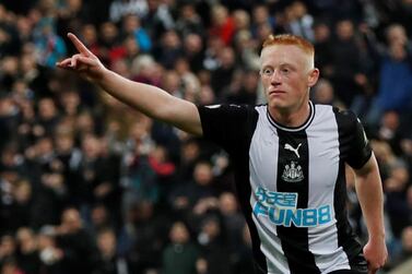 Soccer Football - Premier League - Newcastle United v Manchester United - St James' Park, Newcastle, Britain - October 6, 2019 Newcastle United's Matthew Longstaff celebrates scoring their first goal Action Images via Reuters/Lee Smith EDITORIAL USE ONLY. No use with unauthorized audio, video, data, fixture lists, club/league logos or "live" services. Online in-match use limited to 75 images, no video emulation. No use in betting, games or single club/league/player publications. Please contact your account representative for further details.