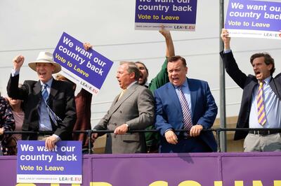 Picture Shows: Nigel Farage (PAUL RYAN), Arron Banks (LEE BOARDMAN) in BREXIT: THE UNCIVIL WAR Credit line: Nick Wall/Channel 4/House Productions 
