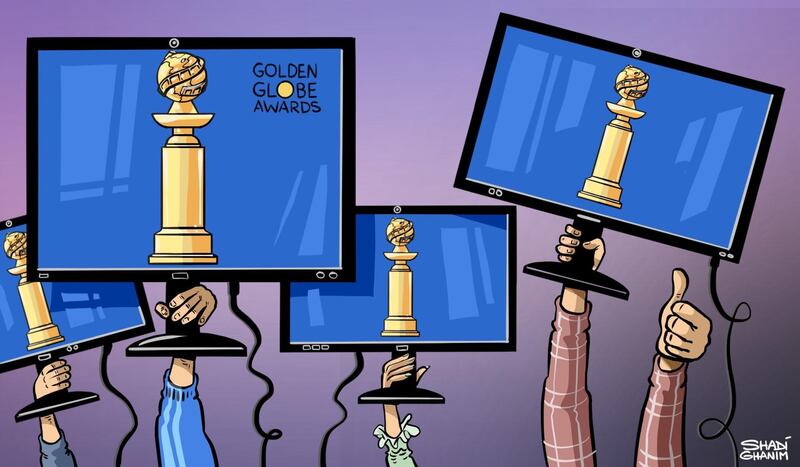 Our cartoonist's take on the 'Zoom' Golden Globes this week