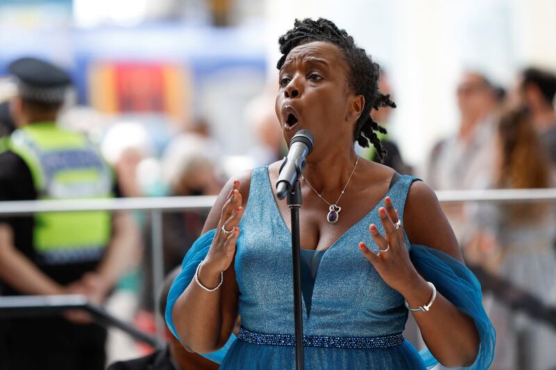 Nadine Benjamin sings. Getty Images