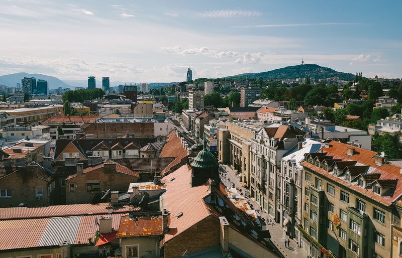 A view of Sarajevo in Bosnia and Herzegovina, a new route that will be added to Wizz Air Abu Dhabi's network in October. 
Damir Bosnjak / Unsplash