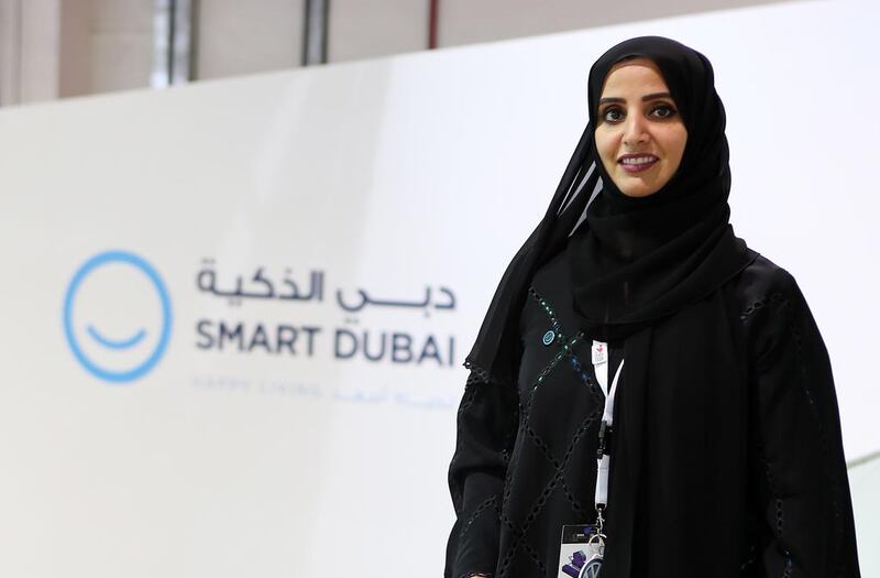 Aisha Bin Bishr, the director general of Smart Dubai. Pawan Singh / The National