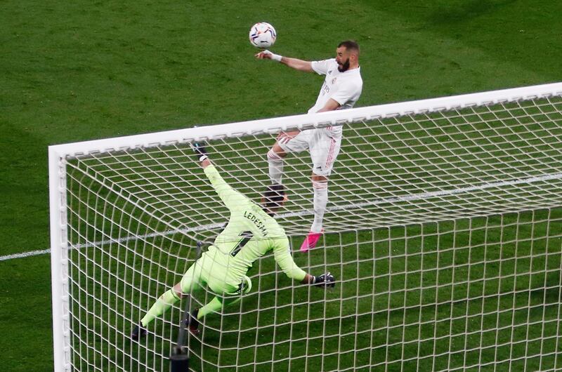 Karim Benzema scores the third. Reuters