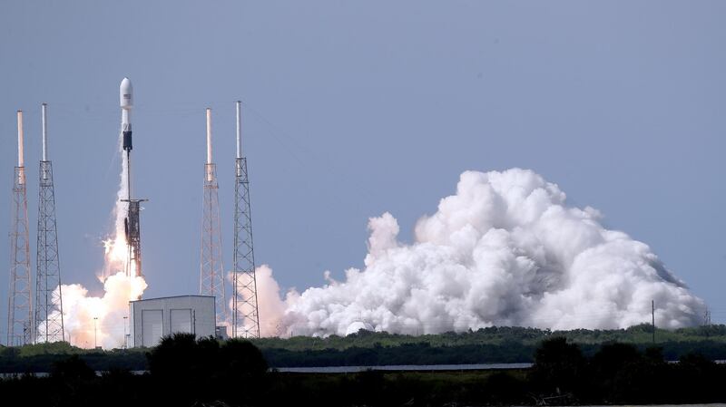 A Falcon 9 SpaceX rocket, with a global positioning satellite for the US Space Force, lifts off from Launch Complex 40 at the Cape Canaveral Air Force Station in Cape Canaveral, Florida. AP Photo