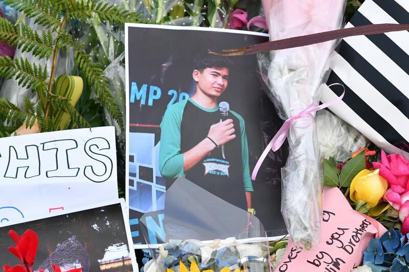 epa07447492 Photo of Sayyad Milne seen amongst flowers at a makeshift memorial at the Al Noor Mosque on Deans Rd in Christchurch, New Zealand, 19 March 2019. A gunman killed 50 worshippers and injured 50 more at the Al Noor Masjid and Linwood Masjid on 15 March, 28-year-old Australian man, Brenton Tarrant, has appeared in court on 16 March and charged with murder.  EPA/MICK TSIKAS  AUSTRALIA AND NEW ZEALAND OUT