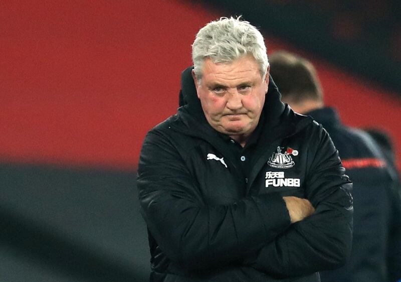 Newcastle United manager Steve Bruce looks dejected. Reuters