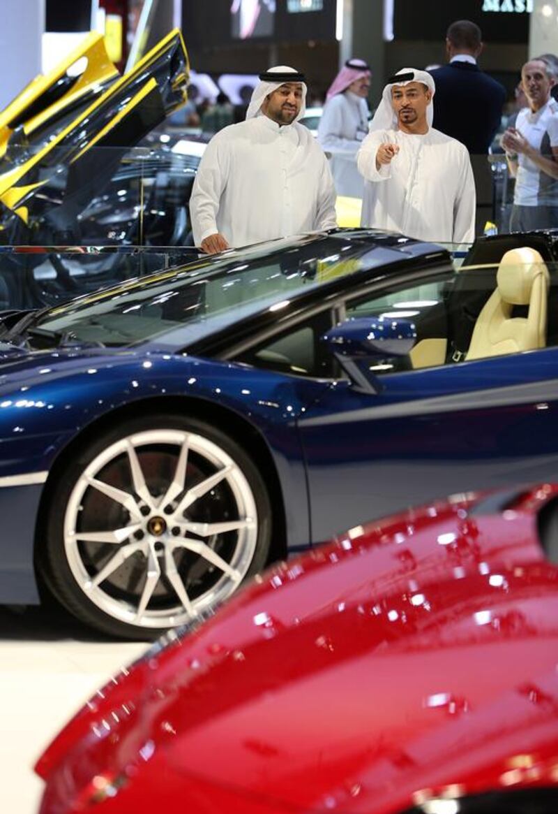 Lamborghini cars on display. Pawan Singh / The National 