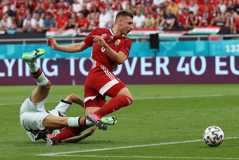 Willi Orban - 4, Looked very commanding at the heart of Hungary’s defence for large periods and did brilliantly to tackle Bernardo Silva in his own box. Was unlucky to see Raphael Guerreiro’s deflect off him and into the bottom corner but followed that up by conceding a penalty. EPA