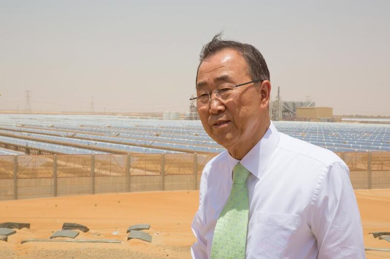 Ban Ki-moon at the Shams 1 power plant. Courtesy Ministry of Foreign Affairs