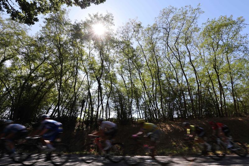 The peloton during Stage 14. AFP