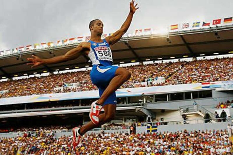 Andrew Howe soars through the air during the long jump final at the 2006 European Championships in Gothenburg. Howe, who competes for Italy, won the gold medal in that competition, and will today start his title defence in Barcelona after recovering from injury.