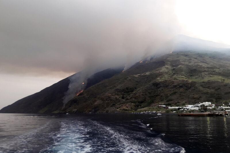 The Stromboli volcano erupts  north of Sicily. AFP