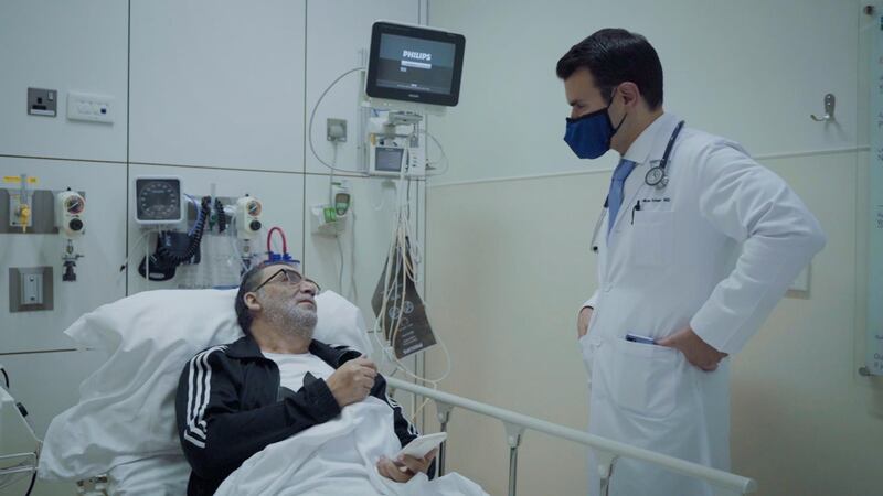 Adel Shawqi, 59, was treated by Dr Jacques Kobersy, chairman of Cleveland Clinic Abu Dhabi’s Emergency Medicine Institute. Cleveland Clinic Abu Dhabi