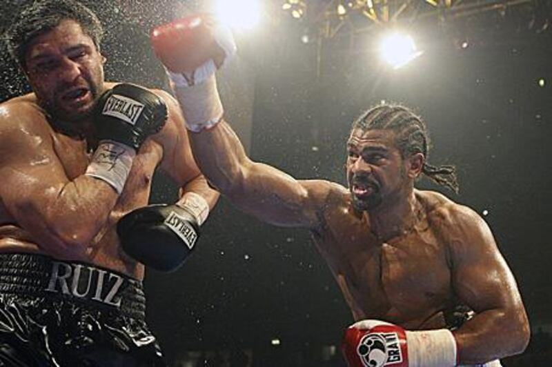 David Haye, right, was rarely troubled by the challenger John Ruiz.