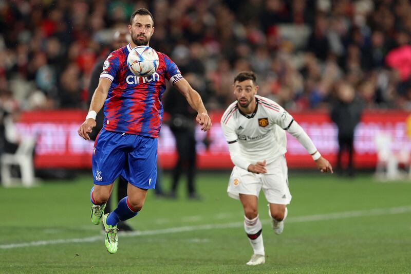 Palace captain Luka Milivojevic controls the ball. AFP