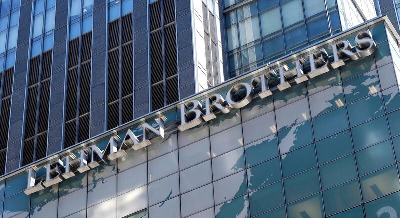 epa07014453 (FILE) - A file photograph showing a view of the Lehman Brothers world headquarters in New York City, New York, USA, 12 June 2008 (reissued 07 September 2018). US investment bank Lehman Brothers filed for Chapter 11 bankruptcy protection on 15 September 2008, triggering a worldwide financial crisis. The bankruptcy of the bank with more than 600 billion USD in assets is up-to-daye the largest bankruptcy filing in the history of USA.  EPA/JUSTIN LANE