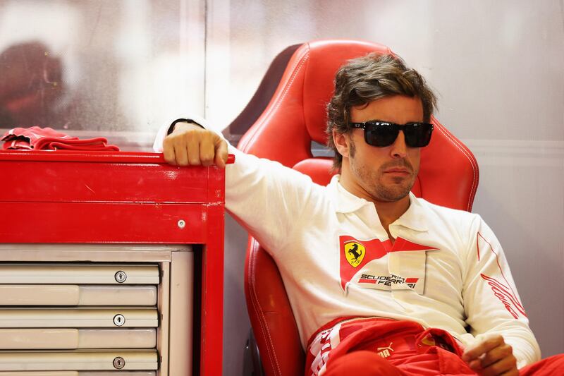 ABU DHABI, UNITED ARAB EMIRATES - NOVEMBER 03:  Fernando Alonso of Spain and Ferrari prepares to drive during the final practice session prior to qualifying for the Abu Dhabi Formula One Grand Prix at the Yas Marina Circuit on November 3, 2012 in Abu Dhabi, United Arab Emirates.  (Photo by Mark Thompson/Getty Images) *** Local Caption ***  155340176.jpg