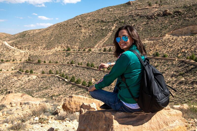 Egyptian actress Bushra Rozza poses in Matmata area, southern Tunisia, near Gabes,, during the Gabes Cinema Festival.  AFP