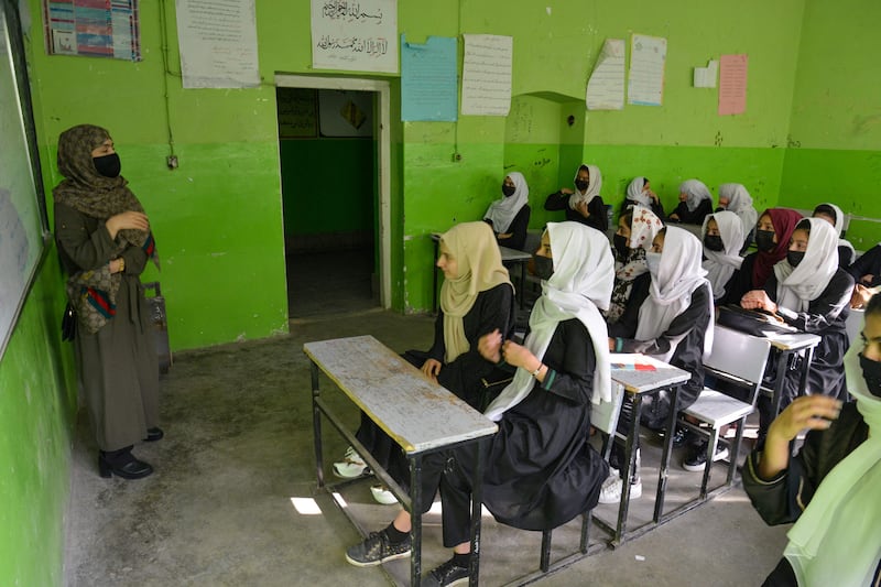 "We inform all girls' high schools and those schools that are having female students above class six that they are off until the next order," the notice read.