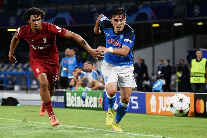 Trent Alexander-Arnold - 3. The 23-year-old made Meret work from a free kick and sent in a couple of good crosses but his defensive work was poor. There are question marks over his involvement in the third and fourth Napoli goals. AFP