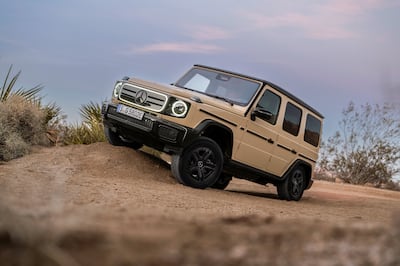 The electrified G-Wagen can remain stable on sideways slopes of up to 35 degrees. Photo: Mercedes-Benz