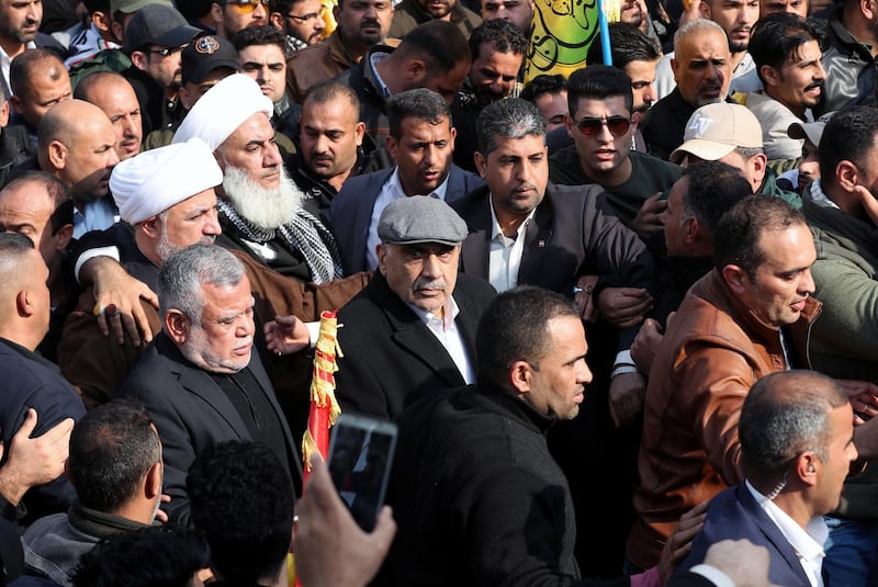 Iraqi Prime Minister Adel Abdul Mahdi attends the funeral of the Iranian Major-General Qassem Suleimani, head of the elite Quds Force of the Revolutionary Guards, and the Iraqi militia commander Abu Mahdi al-Muhandis, who were killed in an air strike at Baghdad airport, in Baghdad. Reuters