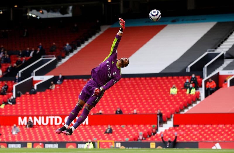 Fulham goalkeeper Alphonse Areola cannot stop Edinson Cavani's opener. AFP
