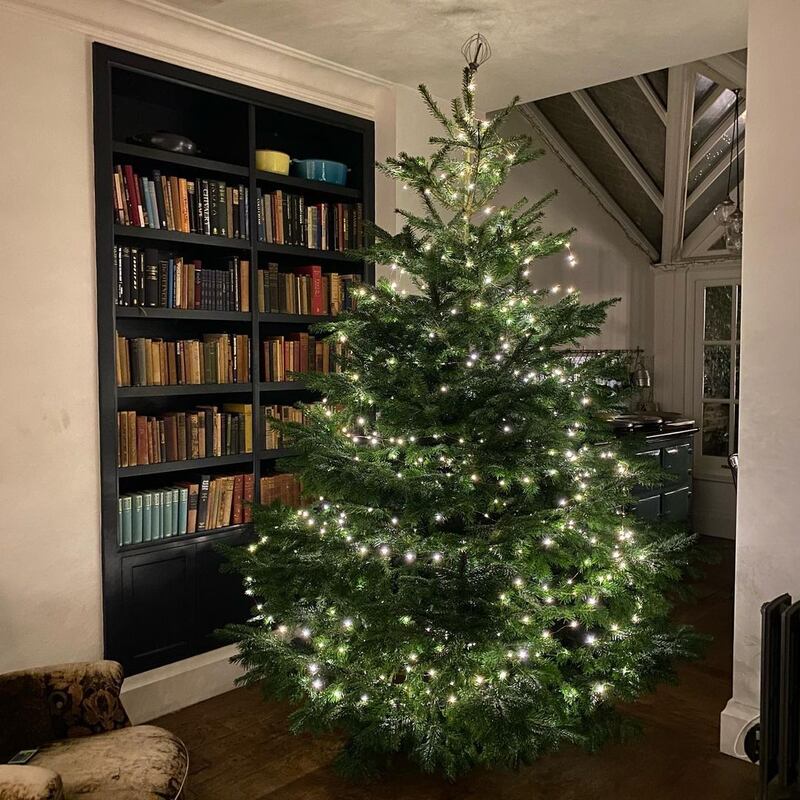 'Just fits!' wrote British TV cook Nigella Lawson of her gloriously minimalist tree, which was adorned with lots of fairy lights, but no ornaments. Instagram