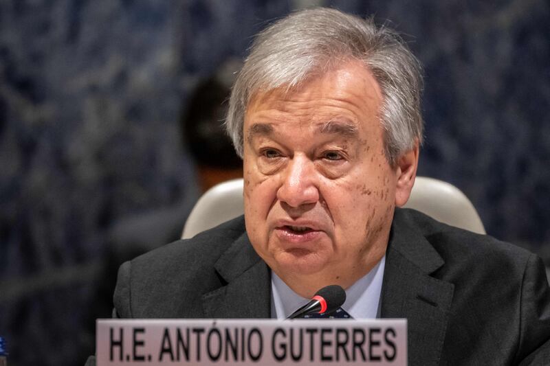 UN Secretary General Antonio Guterres said deepening divides, widening inequalities and growing despair posed a threat to world peace.  AFP