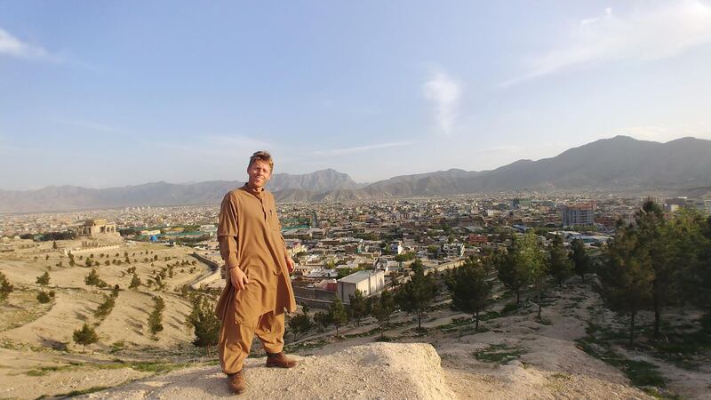 Norwegian author Gunnar Garfors, pictured in Kabul, Afghanistan, has visited every country in the world, twice. Courtesy Gunnar Garfors
