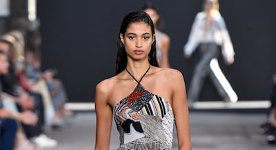 Malika El-Maslouhi on the runway for the Missoni spring-summer 2022 show. Photo: Missoni