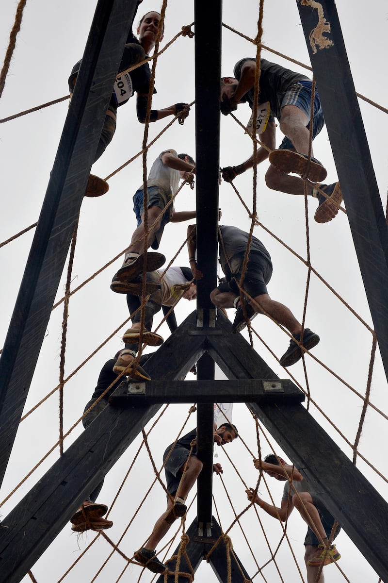 Participant takes part in the annual of Hannibal race Lebanon 2019 in Zen village, district of Batroun north Beirut, Lebanon. More than eight hundred Lebanese and foreign Participants took part in an eight km obstacle race. Courses are uniquely designed to test mental and emotional fitness. EPA