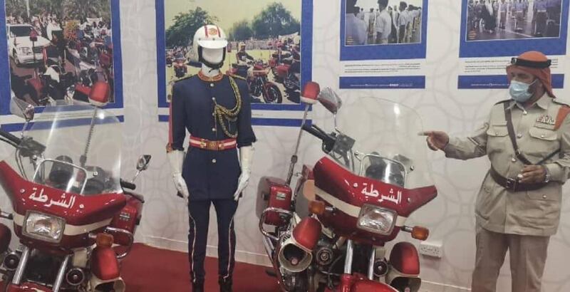Abu Dhabi Police bikes used to escort Sheikh Zayed are on show at Sheikh Zayed Heritage Festival