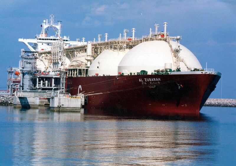 A Qatari LNG tanker at Raslaffans Sea Port. The country is looking to raise its production capacity to 126 million tonnes per year by 2027. AP