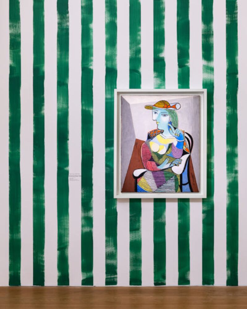 Portrait de Marie-Therese (1937) hung on a striped wall, designed by Sir Paul Smith