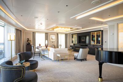 The living room of the Regent Suite. Photo: Regent Seven Seas Cruises