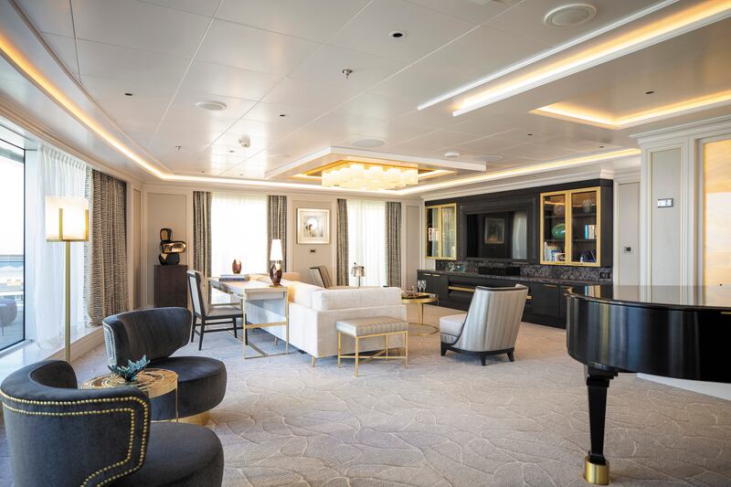 The living room in the Regent Suite is 412 square metres