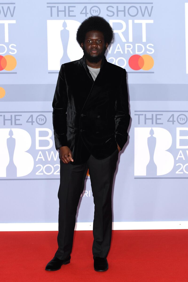 Michael Kiwanuka arrives at the Brit Awards 2020 at The O2 Arena on Tuesday, February 18, 2020 in London, England. Getty Images