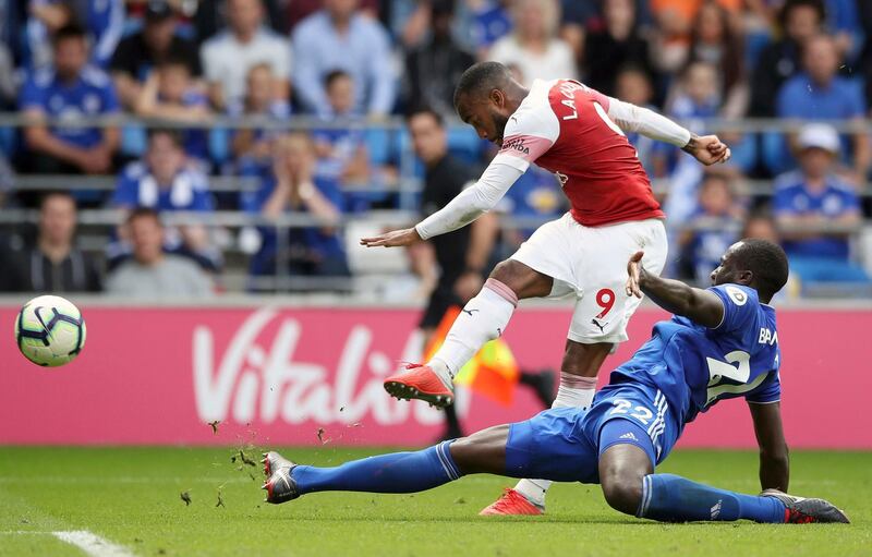 Striker: Alexandre Lacazette (Arsenal) - Showed what he can do on his first start of the season by rifling the winner at Cardiff City and combining well with Pierre-Emerick Aubameyang. AP Photo