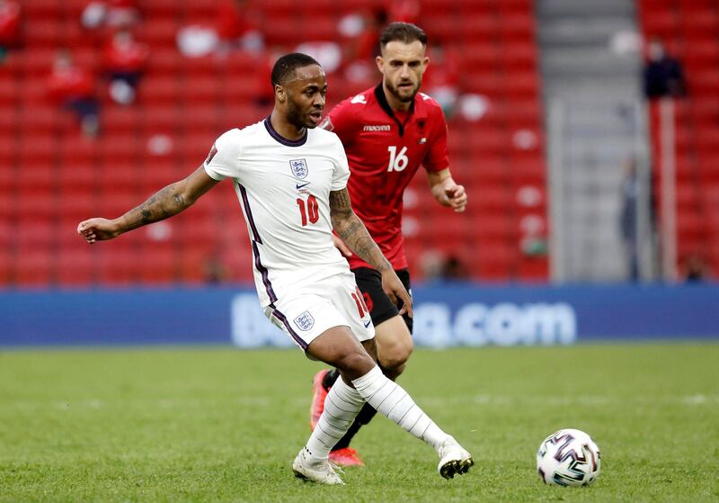 Raheem Sterling - 7: Had been quiet for much of opening period until superb curling cross to put chance on plate for Kane just before half-time, only for his captain to hit the bar. Frustrated by quick-thinking Albania keeper who came out quickly to deny Sterling shot on goal after half-time. PA