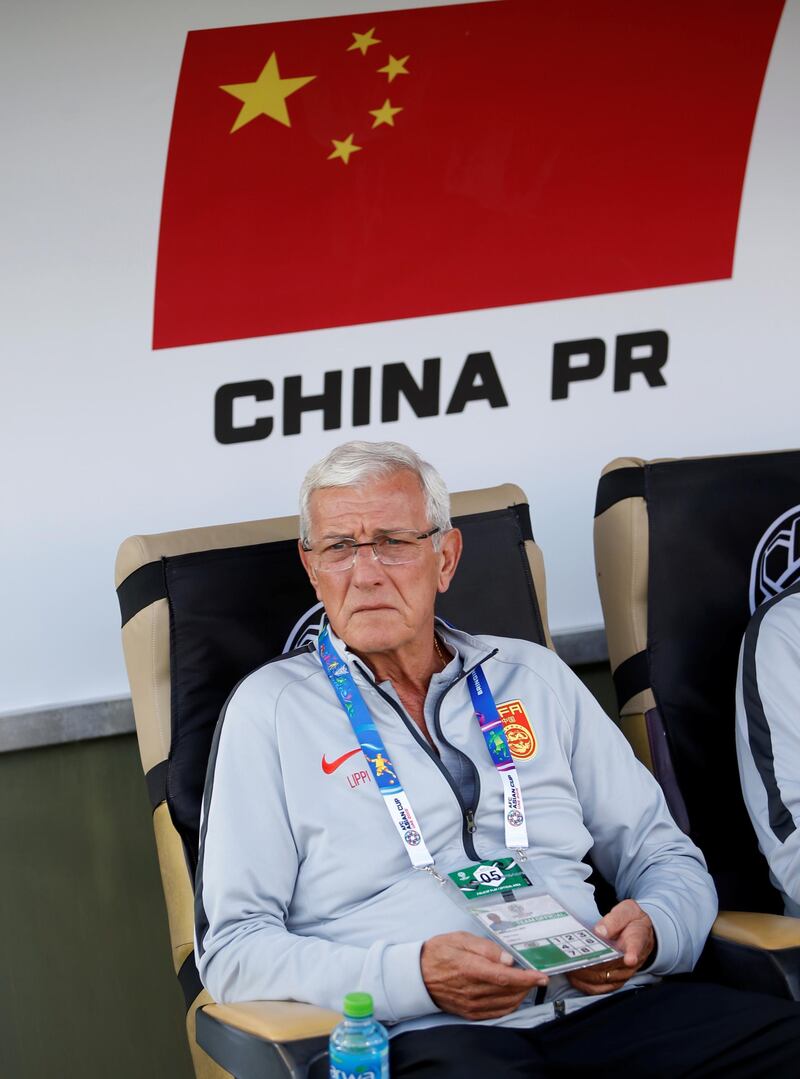 China manager Marcello Lippi on the sidelines. AP Photo
