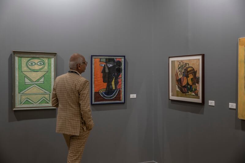 Aicon Gallery's booth featured a solo presentation of works by Indian modernist KS Kulkarni