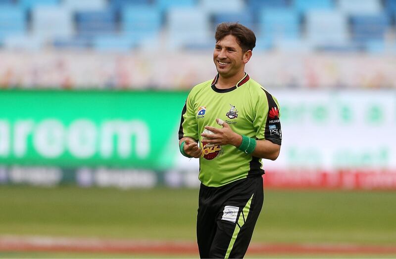 DUBAI , UNITED ARAB EMIRATES – Feb 11 , 2017 : Yasir Shah bowler of Lahore Qalandars during the Pakistan Super League cricket match between Islamabad United vs Lahore Qalandars at Dubai International Cricket Stadium in Dubai. Lahore Qalandars won the match by 6 wickets. ( Pawan Singh / The National ) For Sports Stock *** Local Caption ***  PS1102- PSL CRICKET46.jpg