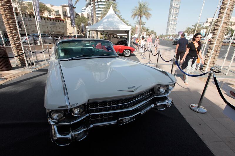 Dubai, United Arab Emirates - March 7, 2013.  A Chevy of the 60s at 5th Emirates Classic Car Festival along Mohammed Bin Rashid boulevard.  ( Jeffrey E Biteng / The National )