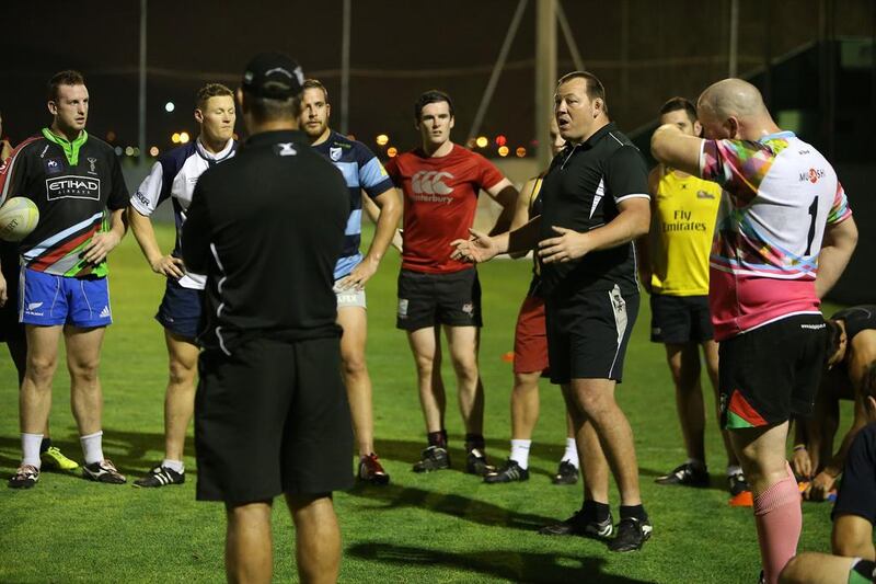 Former England international Steve Thompson, a World Cup winner in 2003, advises the UAE national team as a scrum coach. Pawan Singh / The National / April 15, 2015