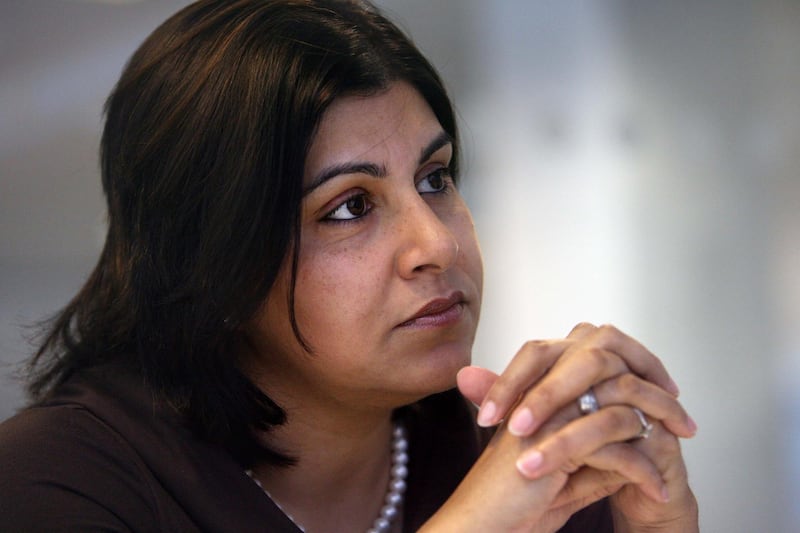 LONDON. 27th September 2010. Baroness Sayeeda Warsi at her office in London. Stephen Lock for The National  FOR MAGAZINE. 