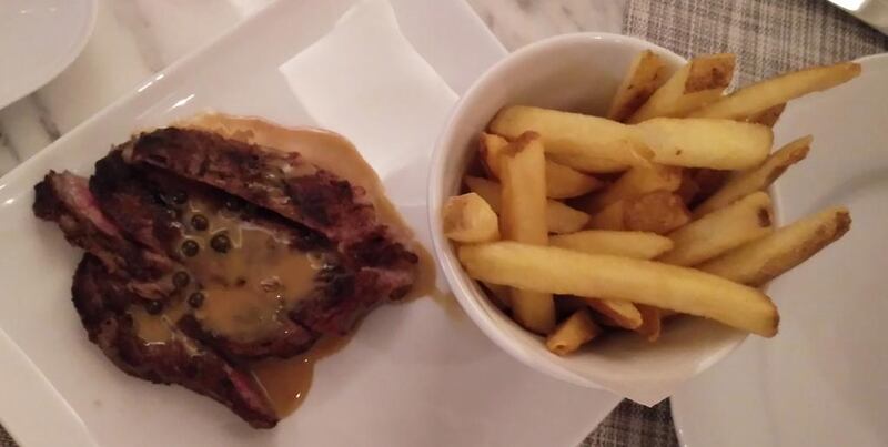 Steak frites at Brasserie Quartier, The St Regis Dubai. Photo by Sanna Kontinen