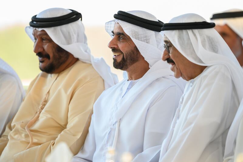 Right to left: Mohammed Juma Al Naboodah, Lt Gen Sheikh Saif bin Zayed, UAE Deputy Prime Minister and Minister of Interior, and Sheikh Saeed bin Mohammed. 