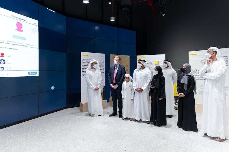 Sheikh Saif bin Zayed, Deputy Prime Minister and Minister of Interior attended the launch of the "Family Centre," a new parental control feature within Snapchat. Photo: Wam