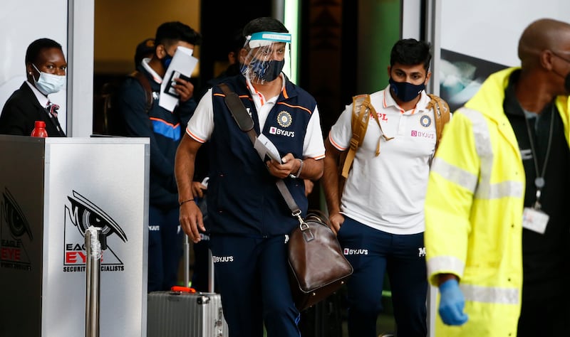 India coach Rahul Dravid arrives for the South Africa tour. AP